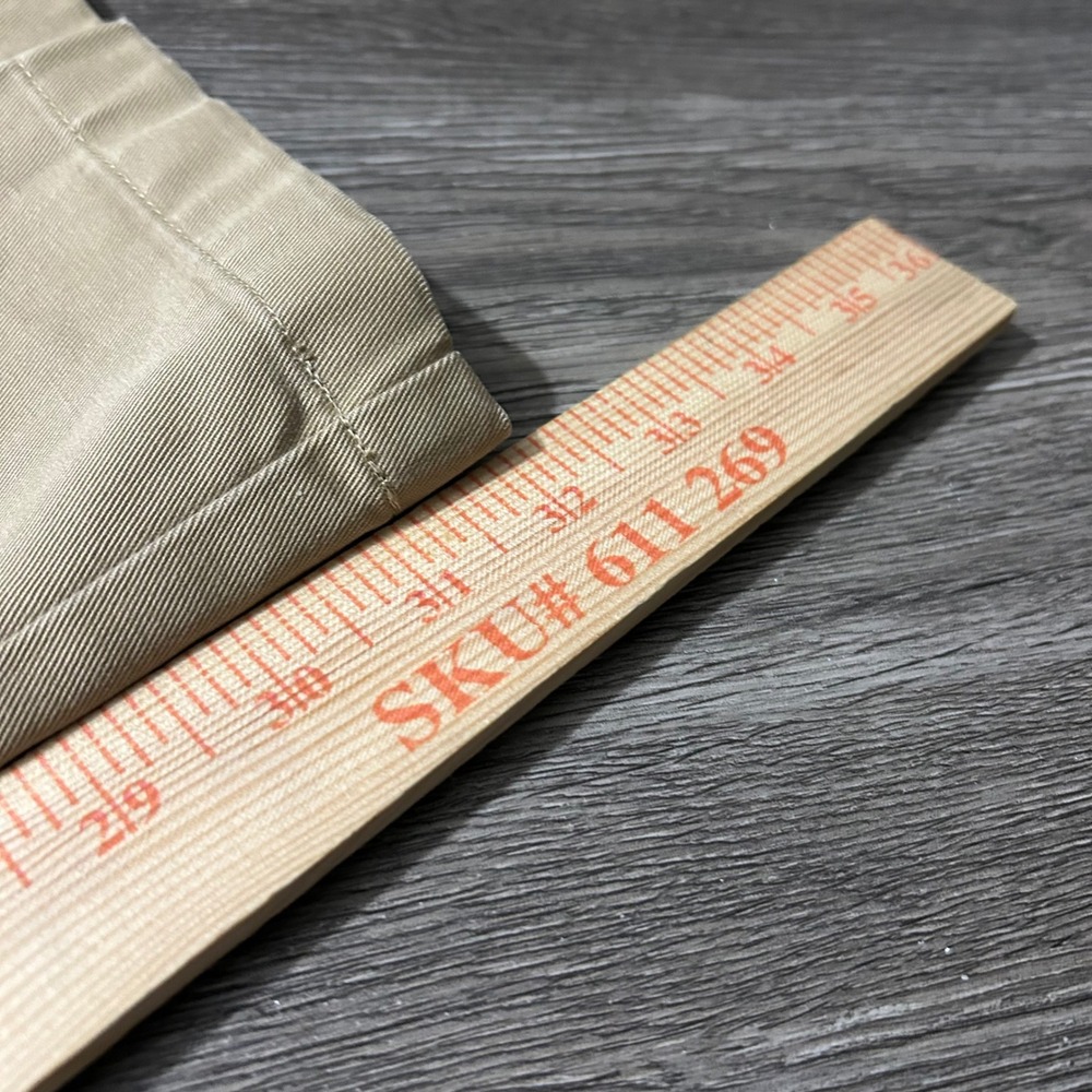 LL Bean Chino Pants 38x32 Khaki Natural Fit Cotton Twill Straight 212332 - Picture 4 of 7